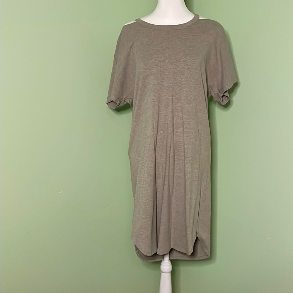 Casual Beige T-Shirt Dress